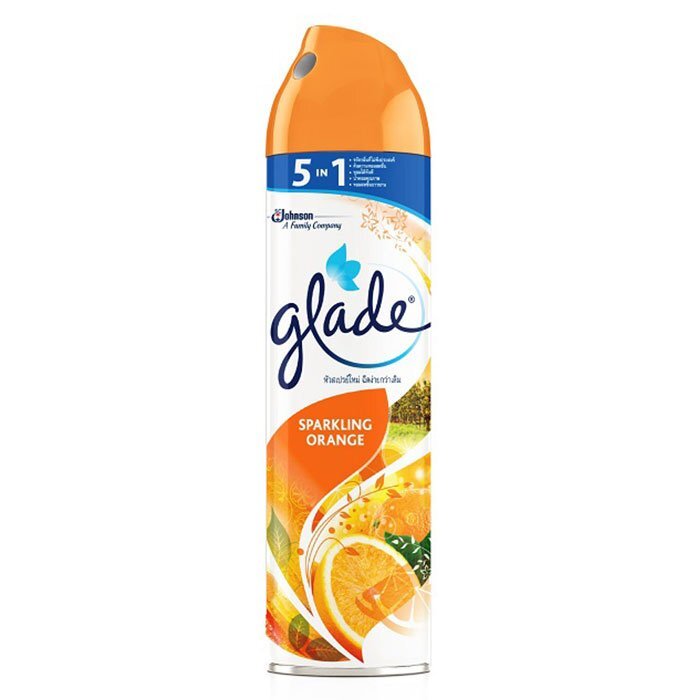 SuperSale63 320 มล. เกลด Glade ผลิตภัณฑ์ปรับอากาศ ดูแลกลิ่นให้หอมในสภาพแวดล้อม เกลดสเปรย์กลิ่นออเร้น 320 มล.