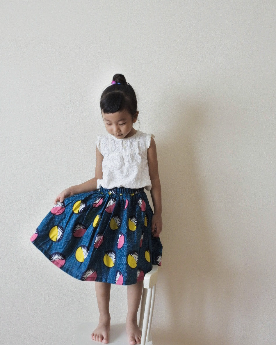 MERMEO |【SK-69】M(90-100) / L(110-120) / XL(130-140)  African batik kids skirt | กระโปรงเด็กผ้าแอฟริกันบาติก