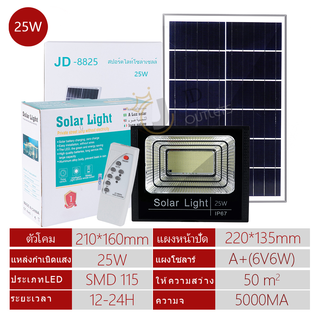 45W 65W 200W 300W JD ไฟ led โซล่าเซลล์ led ไฟสปอร์ตไลท์ solar light  ไฟ Solar Cell ใช้พลังงานแสงอาทิตย์  Outdoor Waterproof แผงโซล่าเซลล์ Light โคมไฟพลังงานแสงอาทิตย์