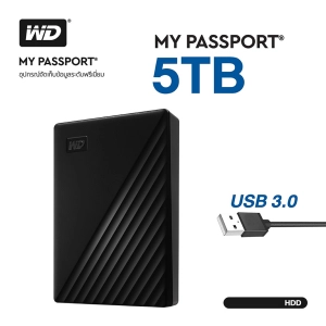 ภาพหน้าปกสินค้าWD My Passport 5TB, Black, USB 3.0, HDD 2.5\" ( WDBPKJ0050BBK-WESN   ) ( ฮาร์ดดิสพกพา Internal Harddisk Harddrive ) ที่เกี่ยวข้อง