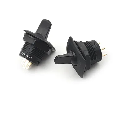 2pcs R13-402 Black 3Pin 2Position Maintained SPDT Round Toggle Switch