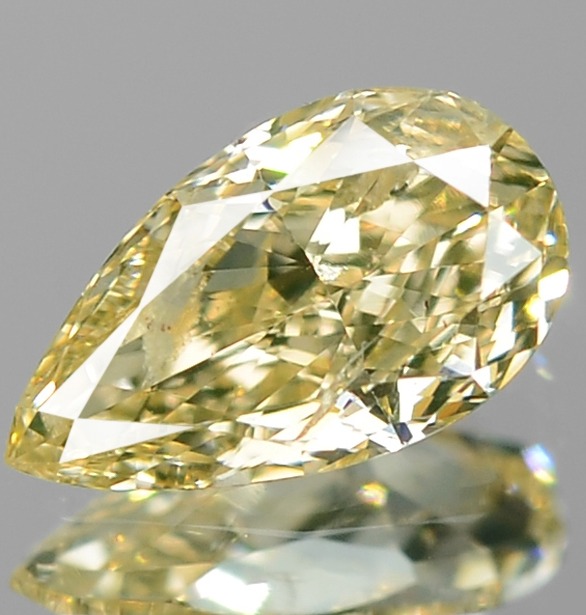 Yellow Diamond 0.25 cts Pear Shape Loose Diamond Untreated Natural Color