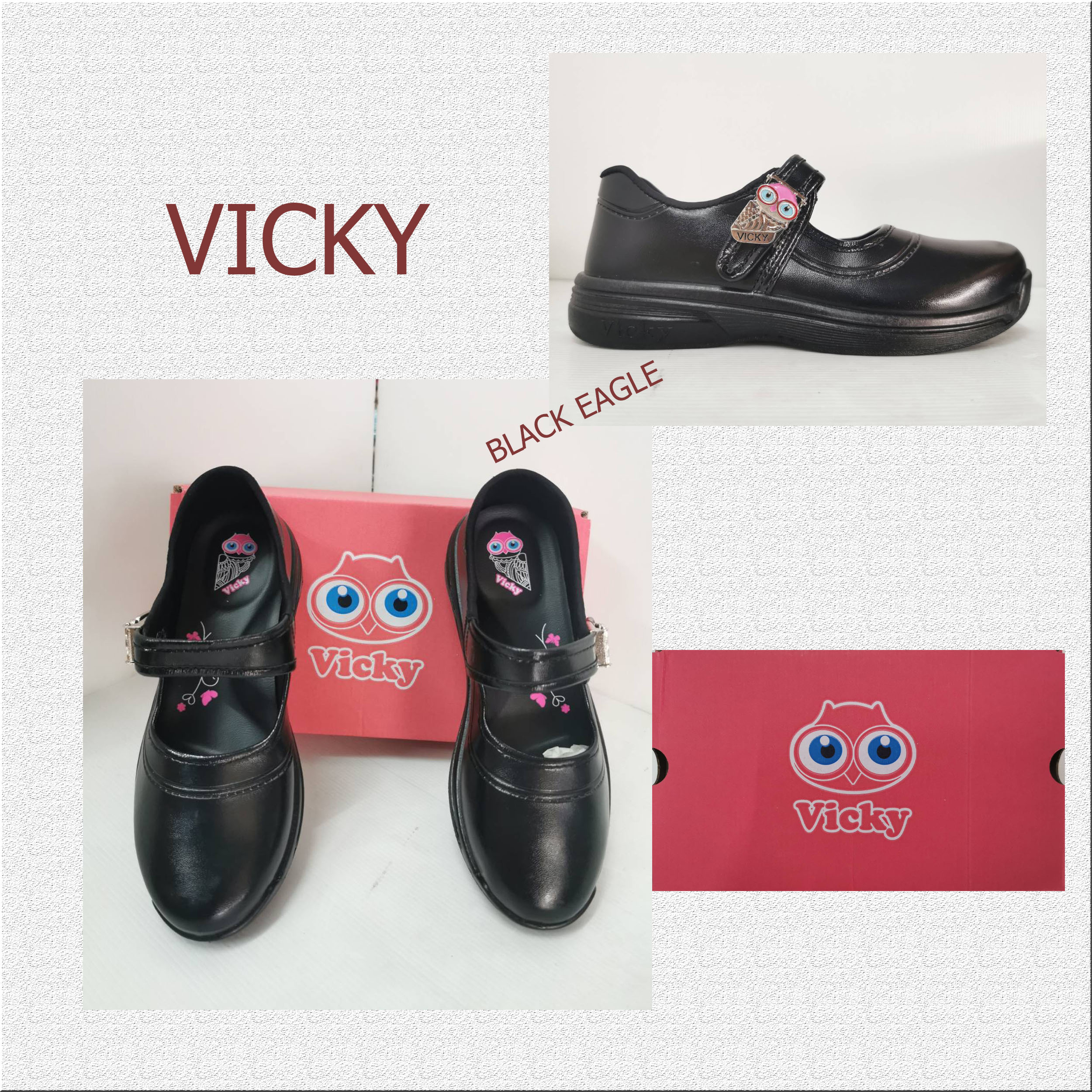 รองเท้านักเรียนหญฺิง รองเท้า Vicky รุ่น K-1L รองเท้ารับรองความนุ่ม สินค้าแนะนำ ใส่นุ่มสบายเท้า รองเท้านักเรียนประถม มัธยม รองเท้าหนังดำ