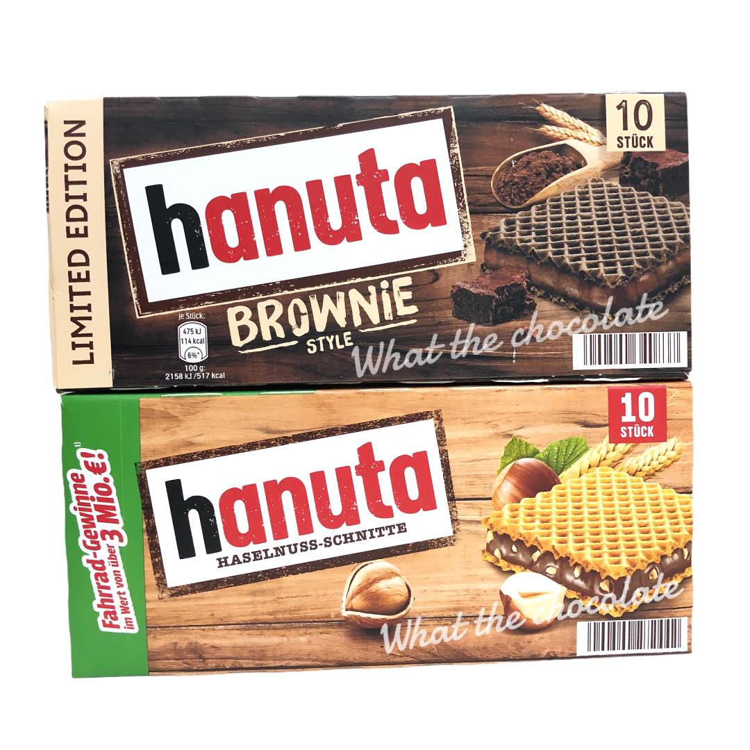 Hanuta FERRERO เวเฟอร์กรอบสอดไส้ช็อคโกแลต (แบบกล่อง)