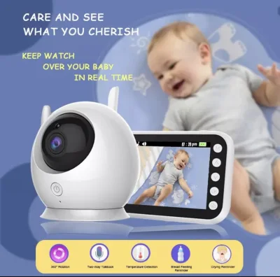 พร้อมส่งจากไทย Baby Monitor 4.3in LCD HDสีเด็กผู้เลี้ยงอิเล็กทรอนิกส์วิทยุวิดีโอการตรวจสอบอุณหภูมิ ABM100 Securityกล้อง