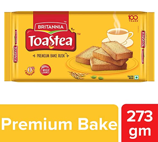 ขนมอินเดีย หอมอร่อยกรอบ เหมาะสำหรับมือเช้า Britannia Toastea Premium Bake Rusk - 273g