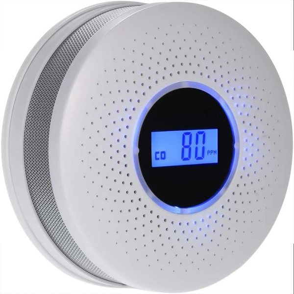 Carbon Monoxide and Smoke Combo Detector Battery Operated CO Alarm with LED Light Flashing Sound Warning