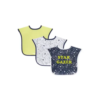 mothercare space explorer oil cloth toddler bibs - 3 pack RA731
