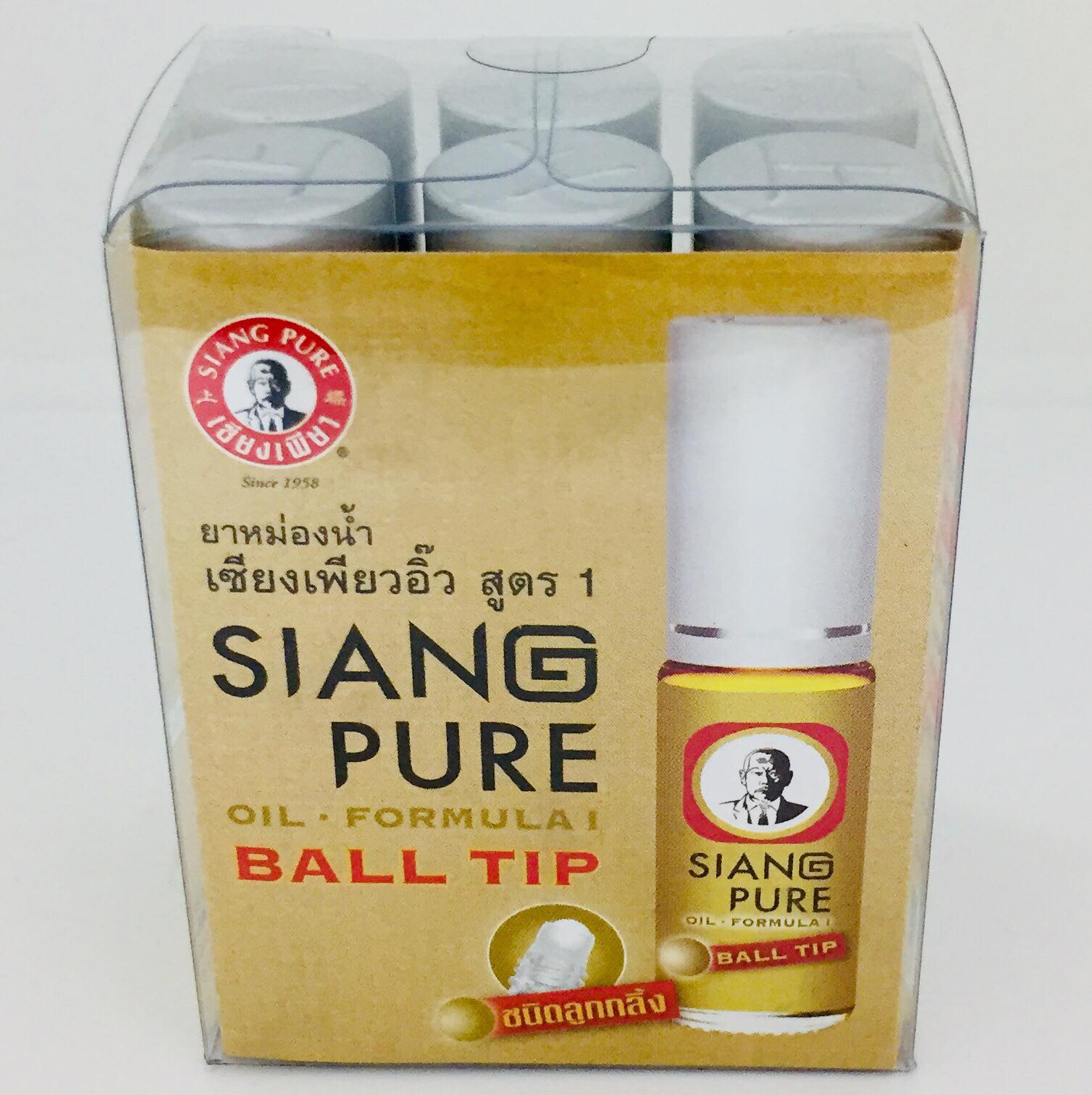 เซียงเพียวอิ๊ว ลูกกลิ้ง สูตร 1 ขนาด 3 ซีซี [ ขายยกแพ็ค แพ็ค ละ 6 ขวด ] ใช้สำหรับ ดม หรือ ทา