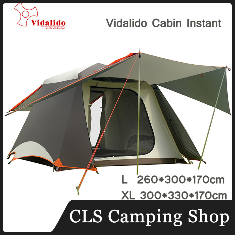 Vidalido Cabin Instant เต็นท์ เต็นท์กันน้ำ Waterproof Tents เต็นท์อัตโนมัติ เต็นท์กันลม เต็นท์กันฝน เต็นท์พับได้ Automatic tent ขนาด 4-6 คน XL และ L