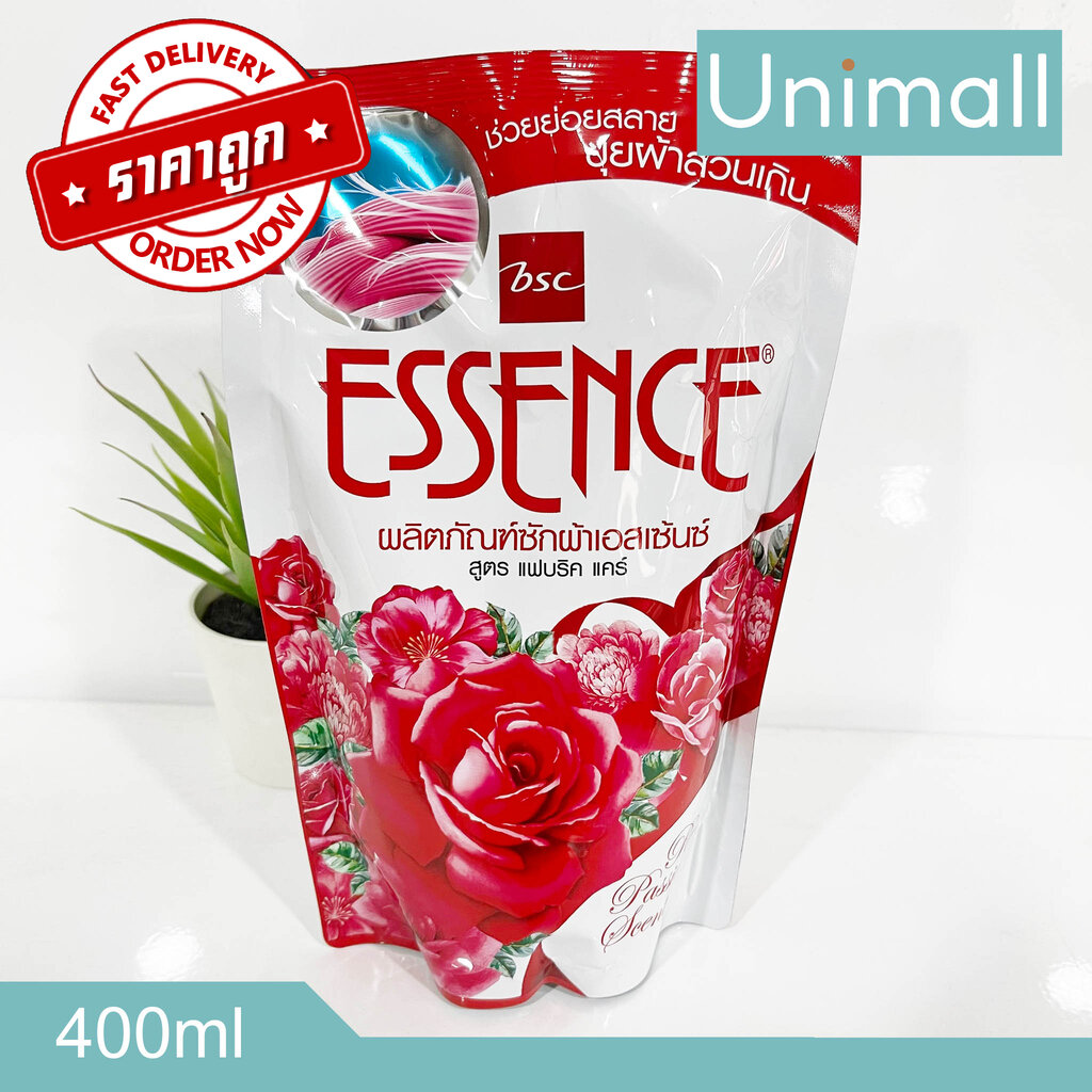 เอสเซ้นท์ ESSENCE ผลิตภัณฑ์ซักผ้าRed Passion Scent (สีแดง) 400มล. ถุงเติม 🔥ลดราคาพร้อมจัดส่ง 💯 / 400ml / Unimall_Th