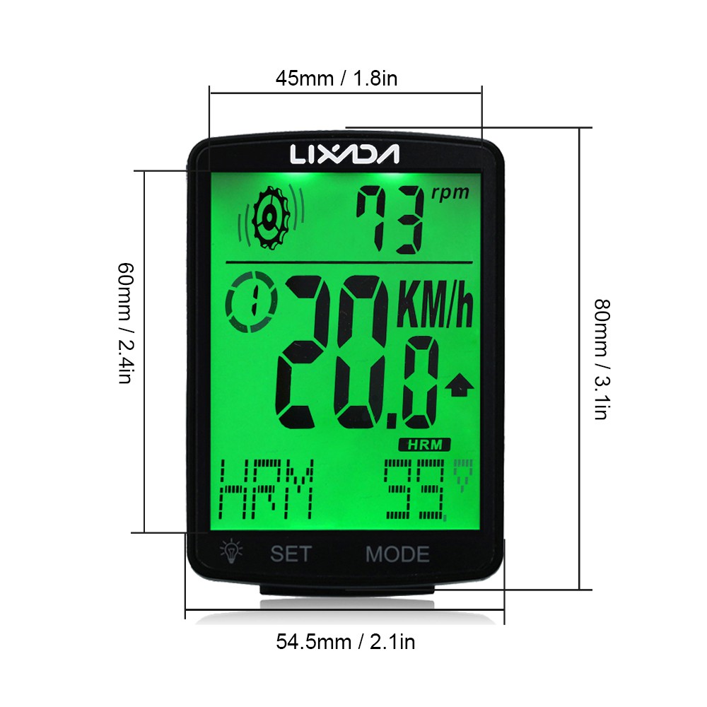 LIXADA 3 in 1 Wireless Bike Computer Multi Functional LCD Screen