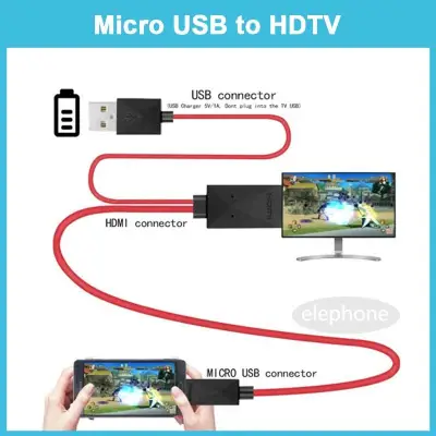 MHL Micro USB ไปยัง HDMI หญิงสาย for Android Phone