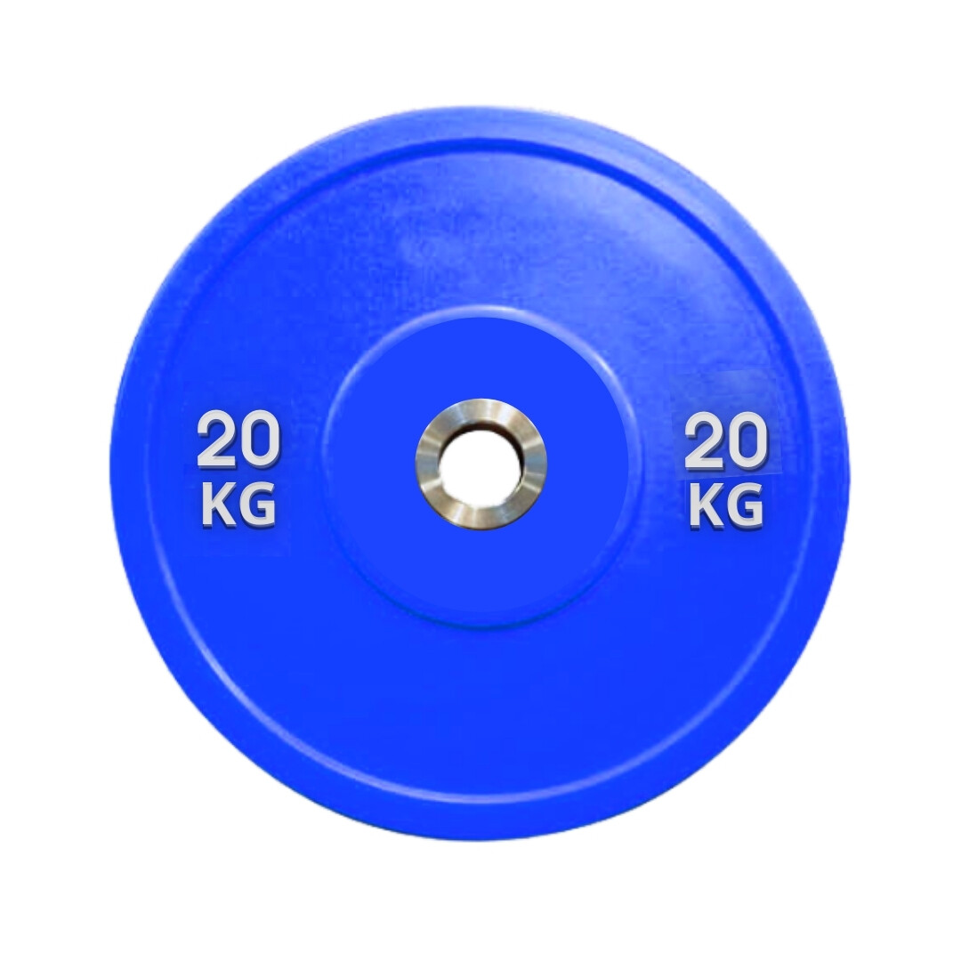 20kg แผ่นน้ำหนัก ดัมเบล บาร์เบล ยกน้ำหนัก โอลิมปิก หุ้มยาง Bumpper Plate กันกระแทก (1ชิ้น) #BP #P