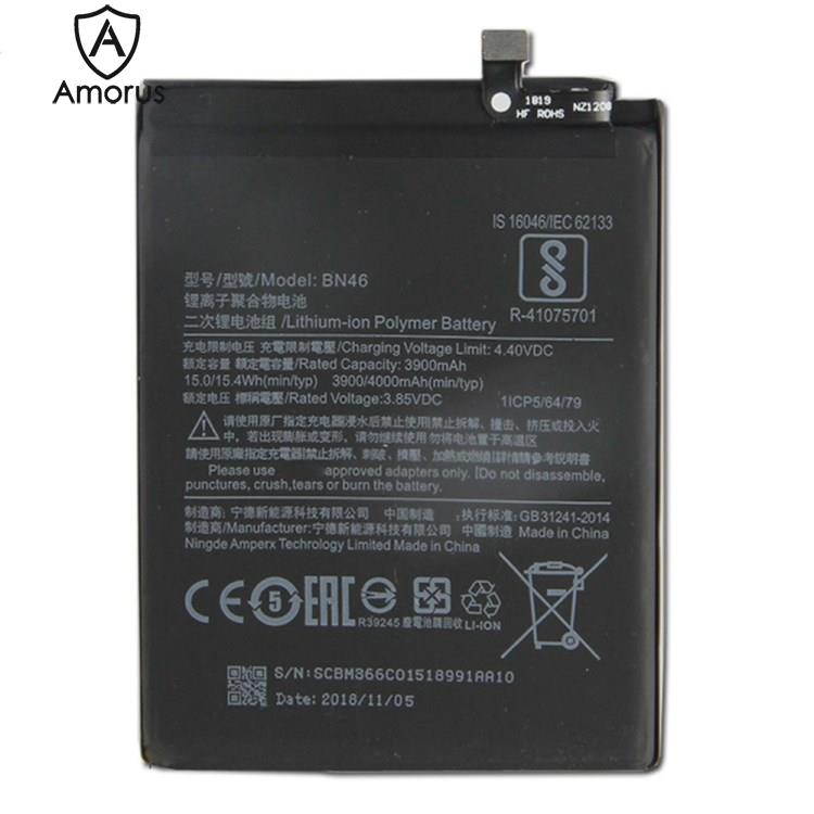 Amorus For Xiaomi Redmi 7 Note 8 Note 8T Note 6 Pro 3.85V 3900mAh ...