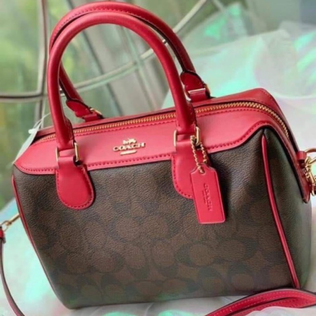 Coach USA ของแท้ 100 กระเป๋าถือ COACH 32203 SIGNATURE SATCHEL