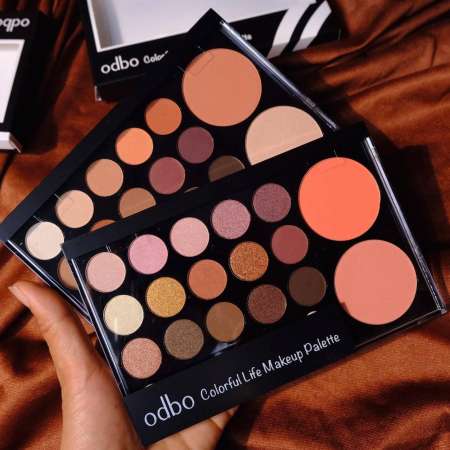 แท้  Odbo colorful life makeup palette       อัพเดตเบอร์พร้อมส่ง พาเลทโอดีบีโอ เมคอัพอายเเชโดว์  บลัช คอนทรัว ไฮไลท์ ในตลับ ใหญ่มาก