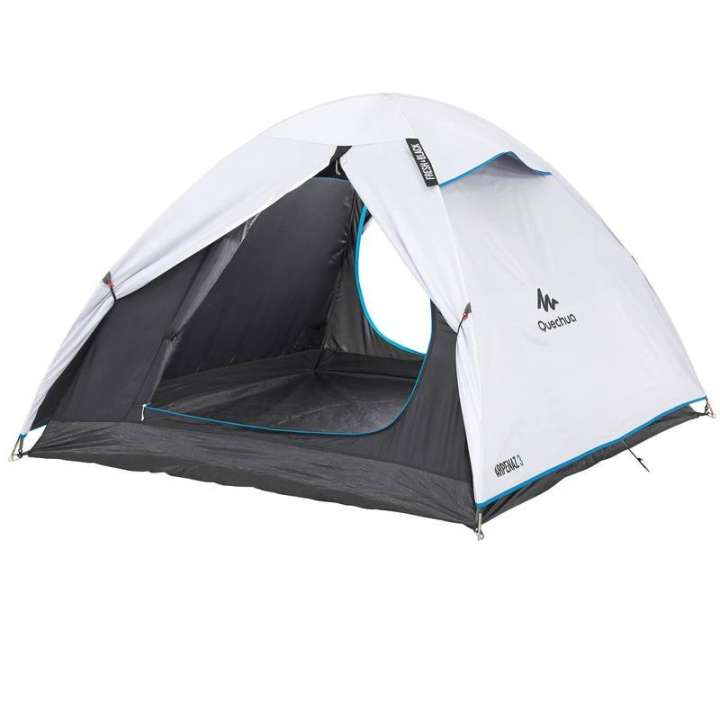 เต็นท์สำหรับ 3 คน QUECHUA  (สีขาว) ห้องนอน 190 x 200 ซม. ความสูงสูงสุด: 121 ซม.