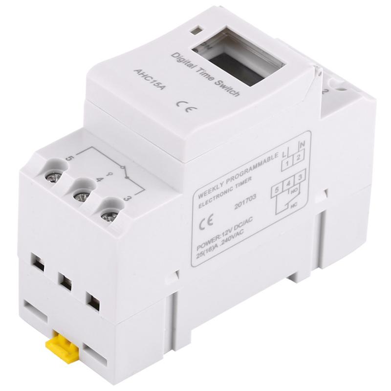 DIN Rail Mounting Digital Programmable Timer Time Switch THC15A 12220V