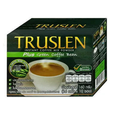 Truslen Plus Green Coffee Bean กาแฟ ทรูสเลน คอฟฟี่ บีน (บรรจุ 1กล่อง/10ซอง)
