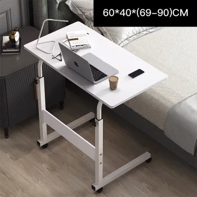 โต๊ะคอม โต๊ะคอมข้างเตียง โต๊ะวางโน้ตบุ๊ก โต๊ะวางของอเนกประสงค์ โต๊ะทำงาน ปรับระดับได้ Overbed Table ยาว60 x กว้าง40