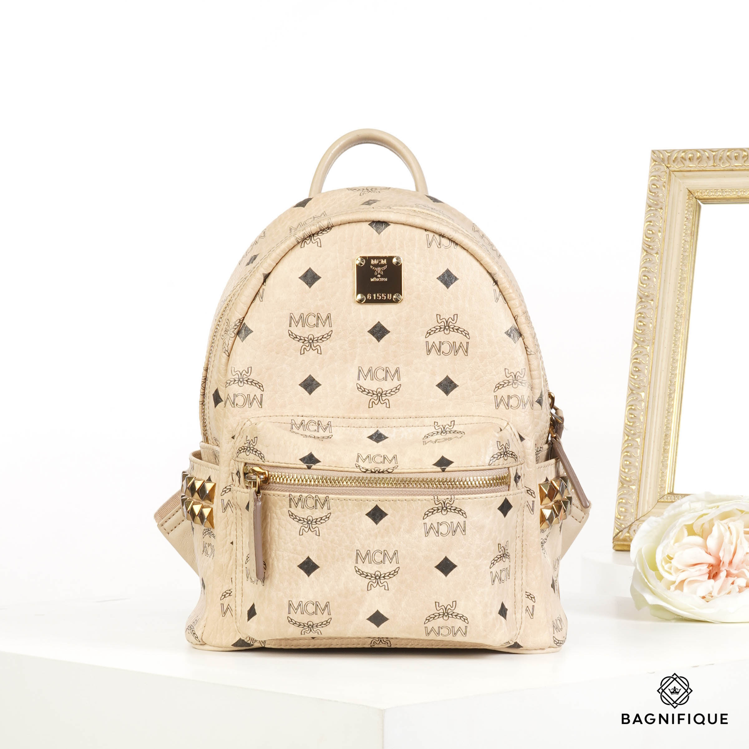 MCM BACKPACK MINI BEIGE Lazada.co.th