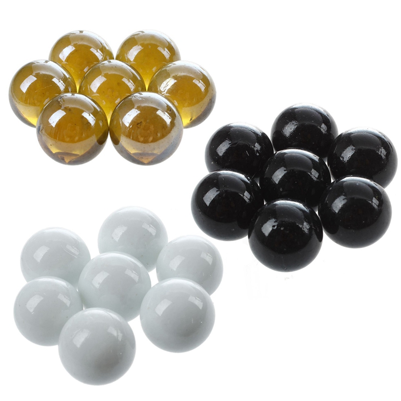 10 Pcs Marbles 16Mm Glass Marbles Knicker Glass Balls Decoration Toy Dark Brown & White & Black(3Set)