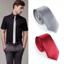 ภาพขนาดย่อของภาพหน้าปกสินค้าเนคไท ผู้ชาย สลิม 5 Colors Very Cheap  Casual Slim Plain Mens Solid Skinny Neck Party wedding Tie Silk Necktie 1 PC จากร้าน Soya&Than Shop บน Lazada ภาพที่ 3