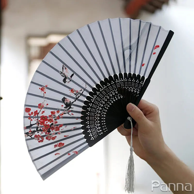 ภาพสินค้าBamboo Flower Fan Molor Vintage Hand Fan 7 Inch Folding Fan Chinese Style Female Cheongsam Props Cloth Gift Decoration Wedding Folding Fan Party Home Hand Folding Fan Drawing Print Fan S Fan จากร้าน Panna Fan Shop บน Lazada ภาพที่ 7
