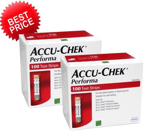 (พร้อมส่ง) Accu Chek Performa 200Test Strips (2 Boxes x 100 Each) Made in USA