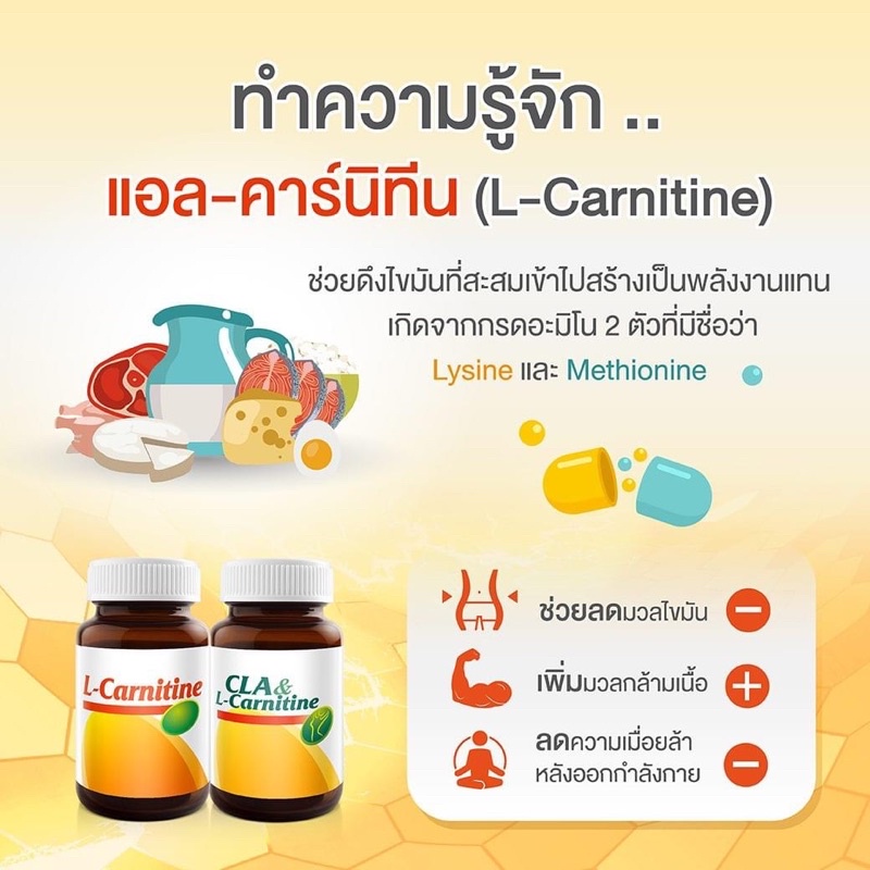 VISTRA L-Carnitine 3L 30เม็ด แอล คาร์นิทีน วิสทร้า เผาผลาญไขมัน