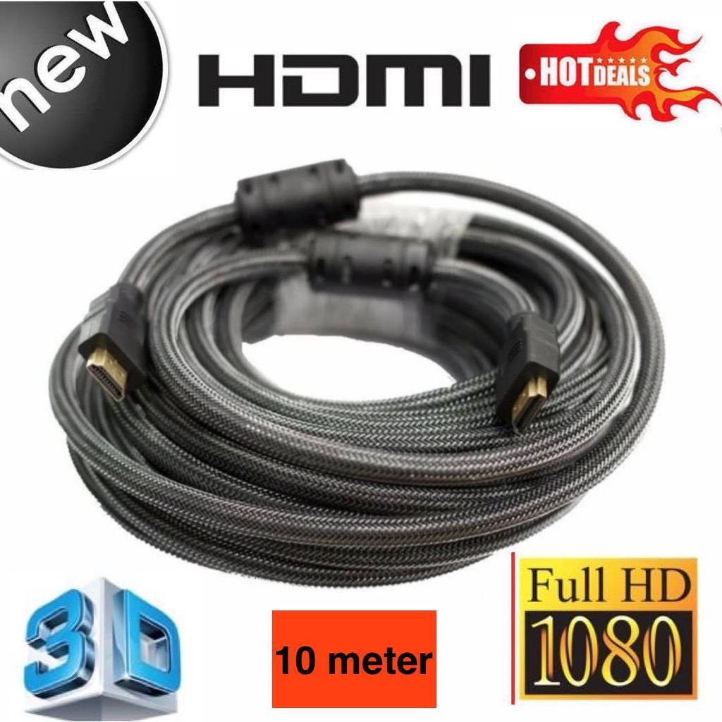 สาย TV HDMI 10 เมตร สายถักรุ่น HDMI 10M CABLE 3D FULL HD 1080P