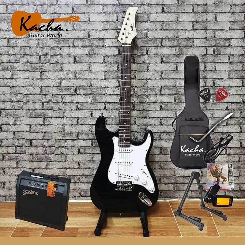 กีตาร์ไฟฟ้า+แอมป์ Electric Guitar KACHA GUITAR WORLD พร้อมของแถม 9 รายการ