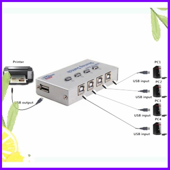 4-Port USB 2.0 Auto Sharing Switch Hub สำหรับเครื่องปริ้นเตอร์เครื่องพิมพ์ โปรโมชั่นสุดคุ้ม โค้งสุดท้าย
