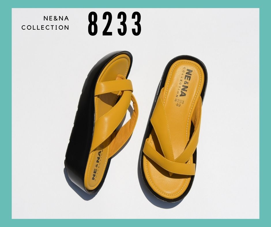 รองเท้าเเฟชั่นผู้หญิงเเบบเเตะสวมส้นตัน No. 8233 NE&NA Collection Shoes