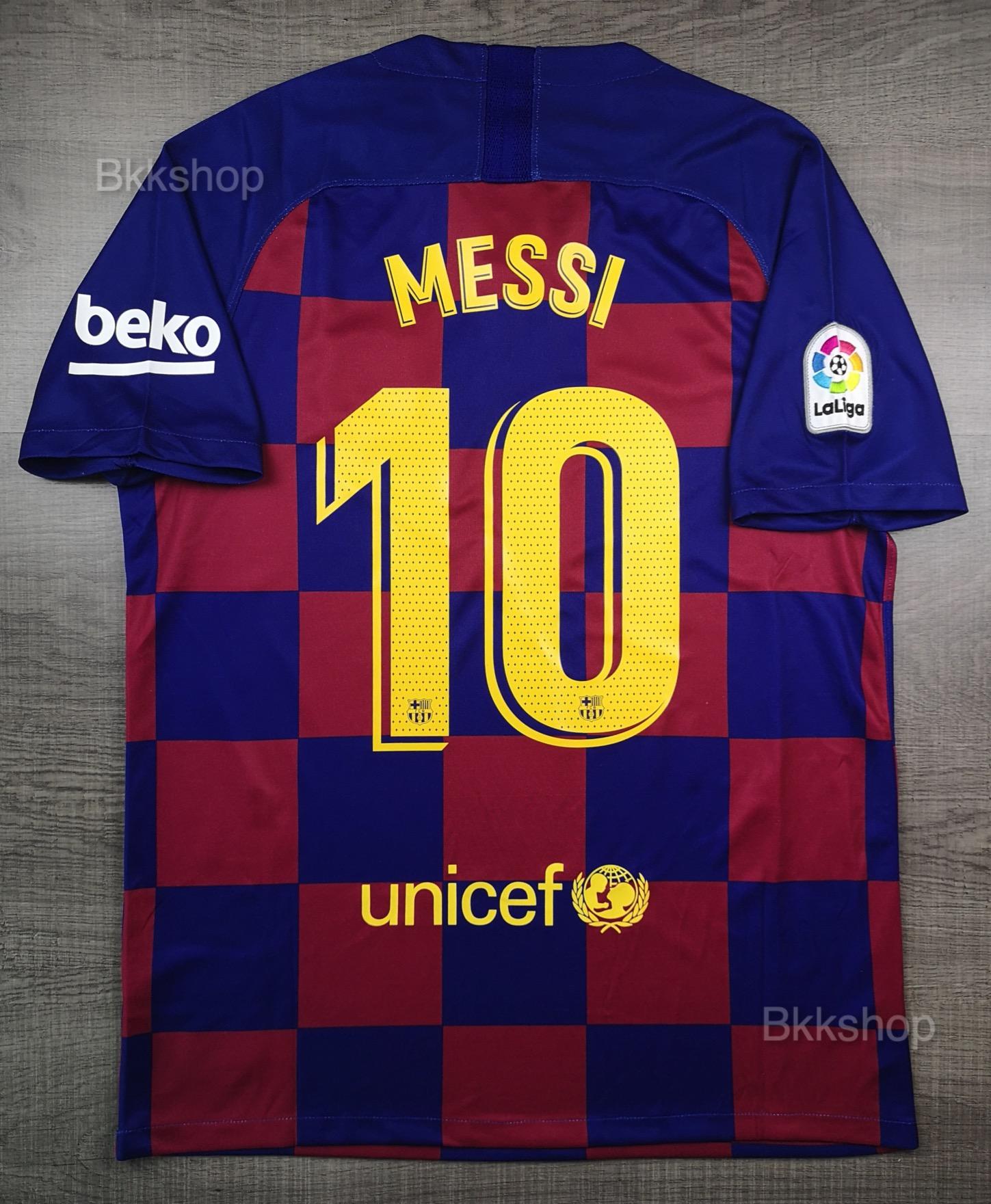 เสื้อบอล บาร์เซโลน่า เหย้า 2019-20 Barcelona Home พร้อมเบอร์ชื่อ10 MESSI อาร์ม LFP และ Beko บาซ่า เมสซี่