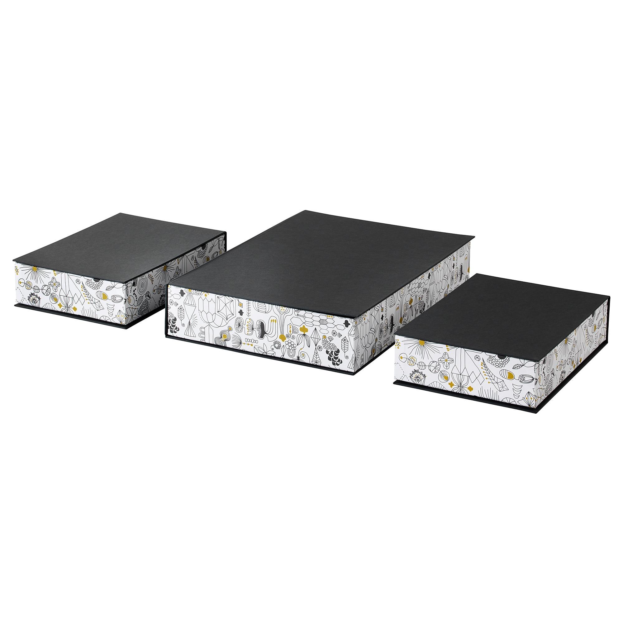 Ikea Snacks Home Paper Sheets Price In Malaysia Best Lankmoj Box File Set Of 3 Black White Gold Colour