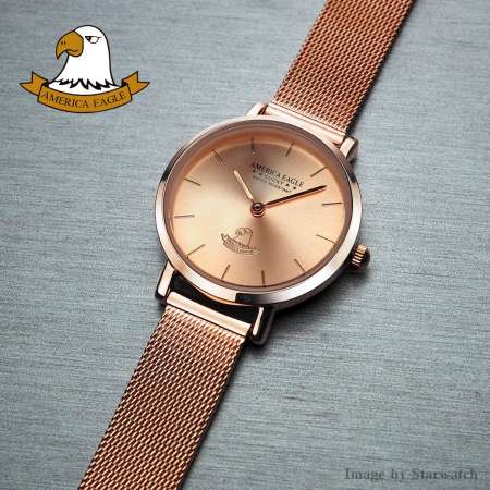 AMERICA EAGLE นาฬิกาข้อมือผู้หญิง สายสแตนเลส รุ่น AE8005L - PinkGold/PinkGold