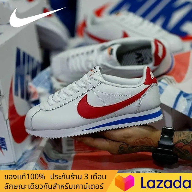 【อย่างเป็นทางการของแท้】วรรคเดียวกันในห้าง Nike Classic Cortez Nylon รองเท้ากีฬา รองเท้าผู้ชาย รองเท้าผู้หญิง รองเท้าลำลอง การทำให้หมาด ๆ หนังแท้ รองเท้าวิ่ง 807471-103 ร้านค้าอย่างเป็นทางการ