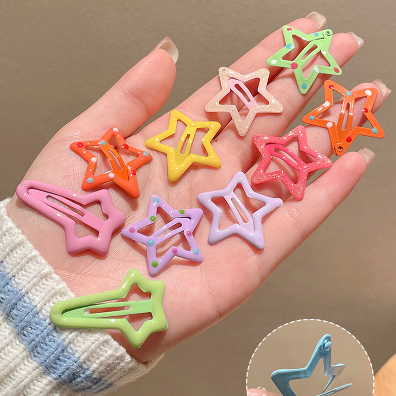 Kẹp tóc hình ngôi sao nhiều màu sắc cho bé gái 6pcs Set of Cute Hair Clip