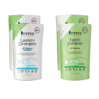 PiPPER STANDARD  น้ำยาซักผ้า + น้ำยาปรับผ้านุ่มสูตรธรรมชาติ กลิ่น Eucalyptus/Natural ชนิดเติม 750 มล