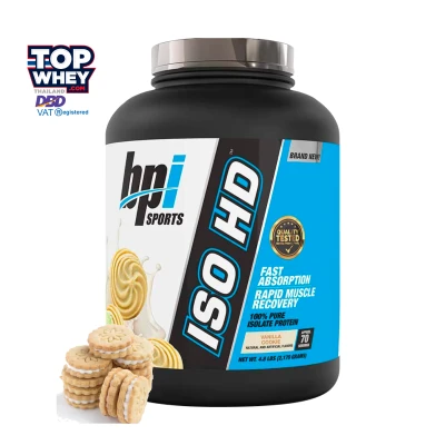 BPI Sports ISO HD Whey Protein Isolate 4.8 LBS - Vanilla Cookie - Keto Friendly