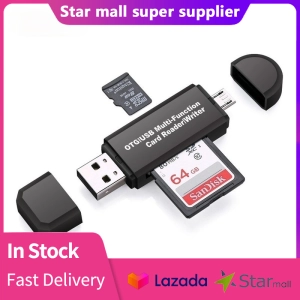 ภาพหน้าปกสินค้าแฟลชไดร์ฟ แบบพกพา 2 In1 Micro USB OTG ไปยัง USB 2.0 Adapter SD Card Reader ที่เกี่ยวข้อง