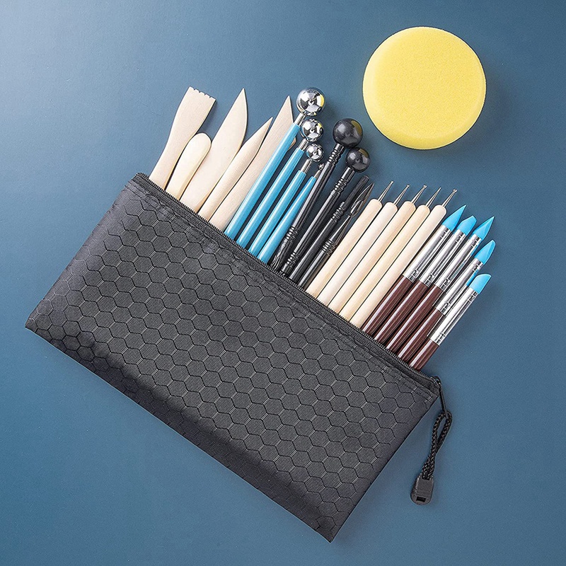 25-Piece Pottery Sculpting Tools Set - Clay Carving, Dotting & Embossing Tools For Beginners & Artists