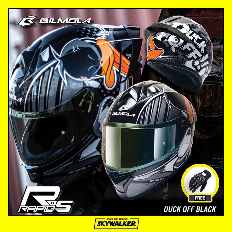 Bilmola หมวกกันน็อค Rapid S Duck off black -NEW 2019- !!ฟรีถุงมือ!!