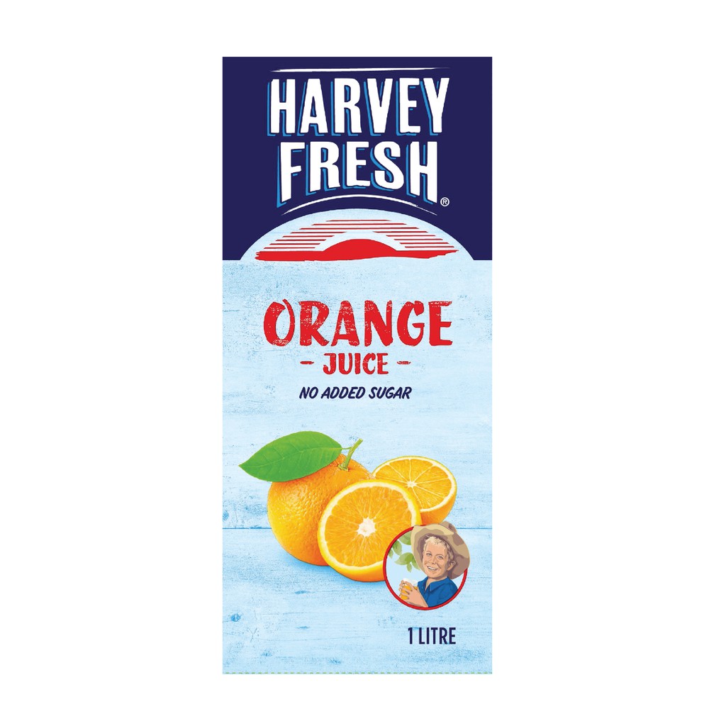 HARVEY FRESH น้ำส้มจากน้ำส้มเข้มข้น 1000 ml Exp.2.06.2021