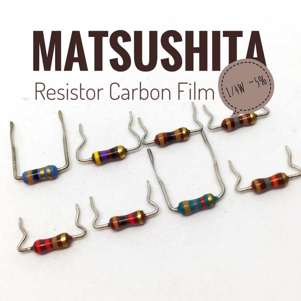((ชุด10ตัว)) Resistor ยี่ห้อ Matsushita 1-4W ชนิด Carbon Flim Resistors 5- japan 1Ω47Ω100Ω180Ω220Ω1KΩ1.8KΩ18KΩ