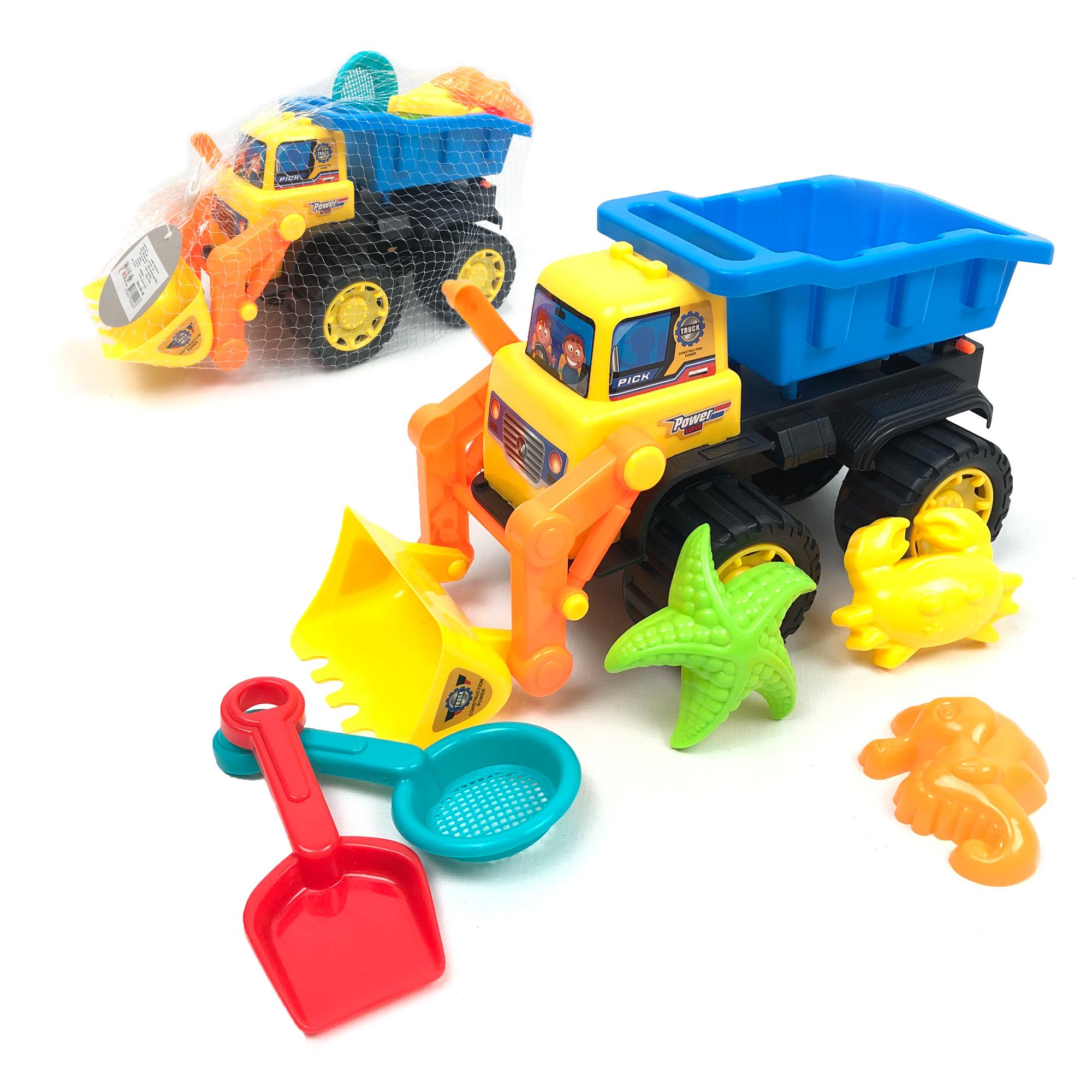 KIDTOYS ของเล่น รถบรรทุก ตักทราย สีสันสดใสอุปกรณ์ 6 ชิ้น ขนาด ยาว 30*กว้าง 15*สูง 18 ซม. ของเล่นเด็ก ของเล่นกลางแจ้ง