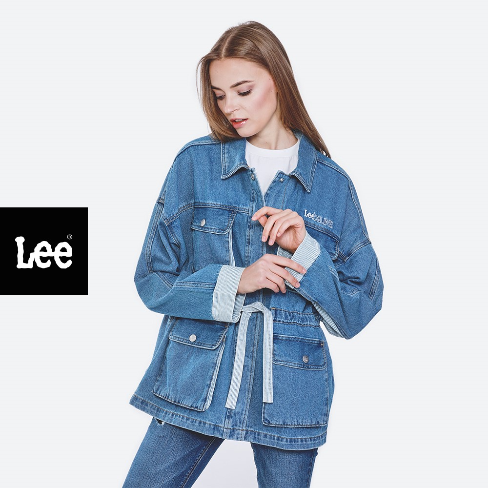 LEE เสื้อแจ๊คเก็ต SEASONAL FIT รุ่น LE L1028X01 LEE X LINE ลี แจ๊คเก็ต เสื้อผ้า เสื้อผ้าผู้หญิง