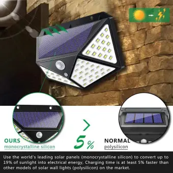 Led Solar Light Wall ไฟต ดผน ง 100 เซ นเซอร ไฟโซล าเซลล ไฟ Led Solar Light Wall ไฟต ดผน ง 100